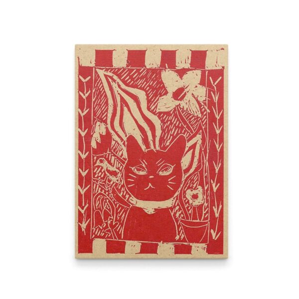 LinoPrint-Red Cat